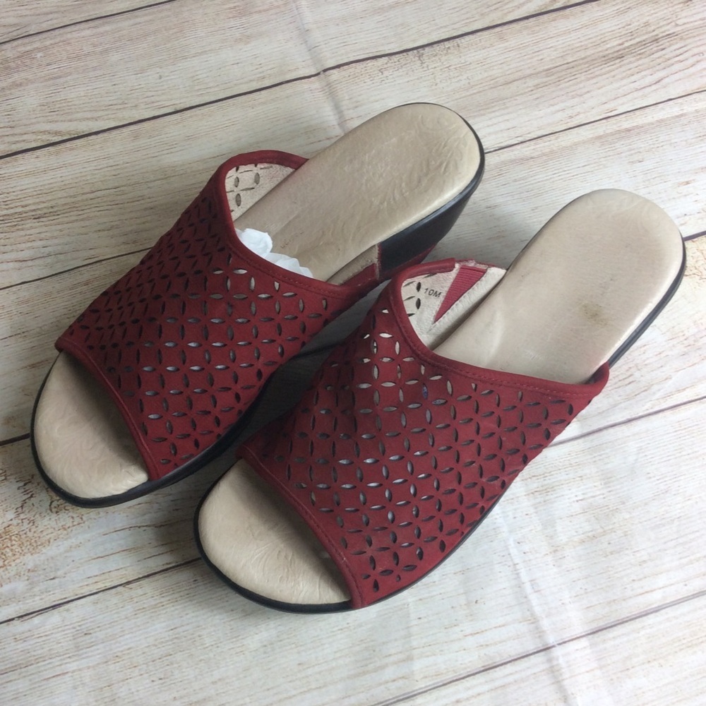 Jambu Ronnie red suede leather sport wedge sandal. Size 10 - Picture 2 of 8